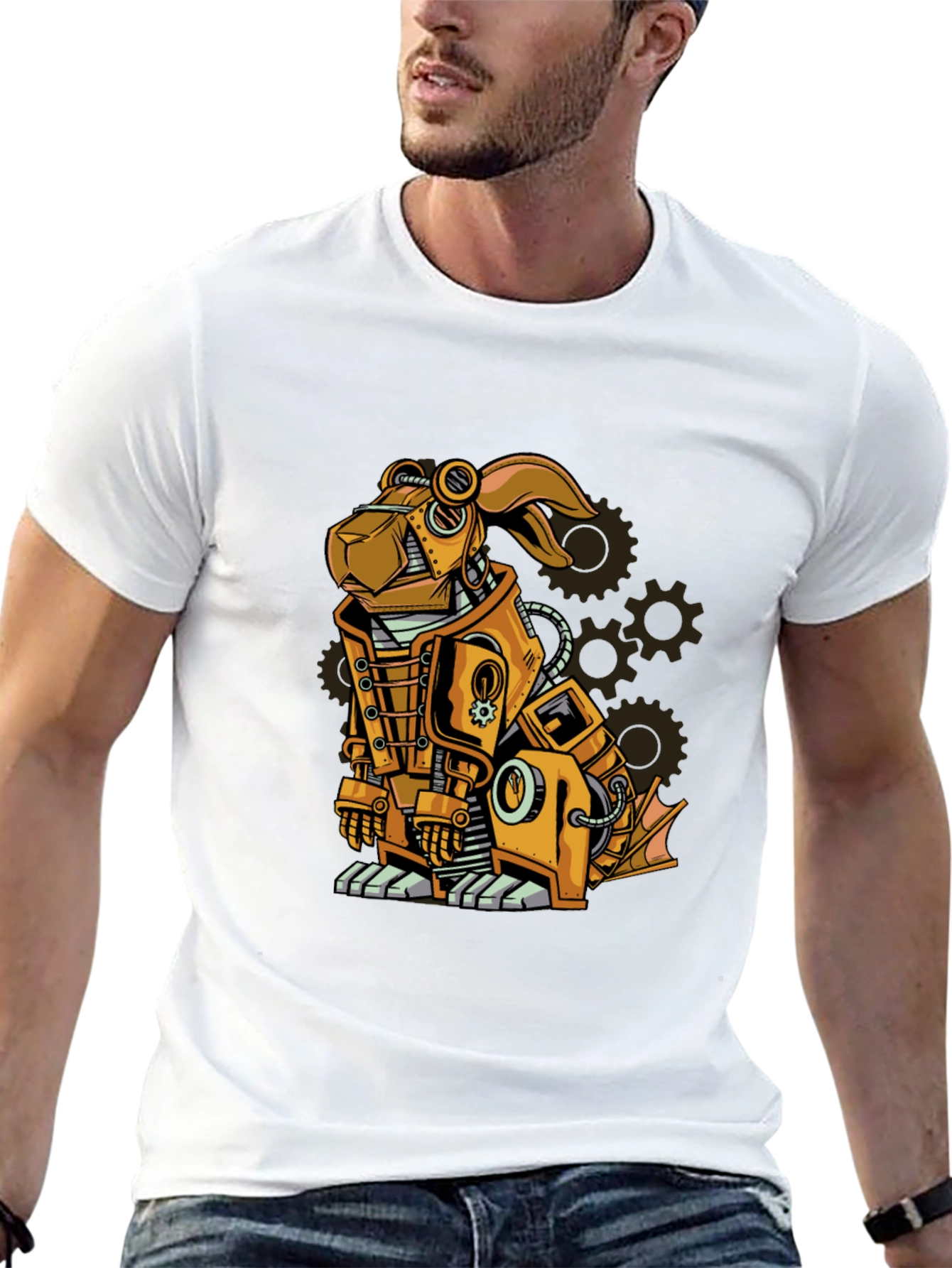 Steampunk Dog Graphic T-Shirt - Unique Design