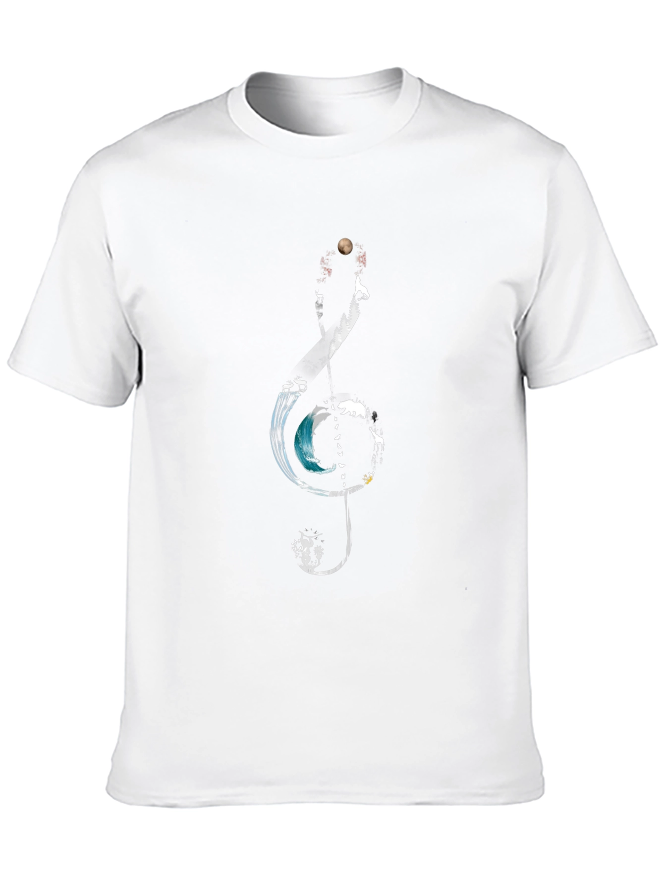 Nature Treble Clef Graphic Tee - Black