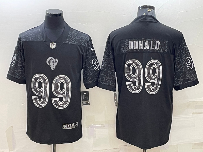 Men's Los Angeles Rams Aaron Donald #99 Black RFLCTV Limited Jerseys