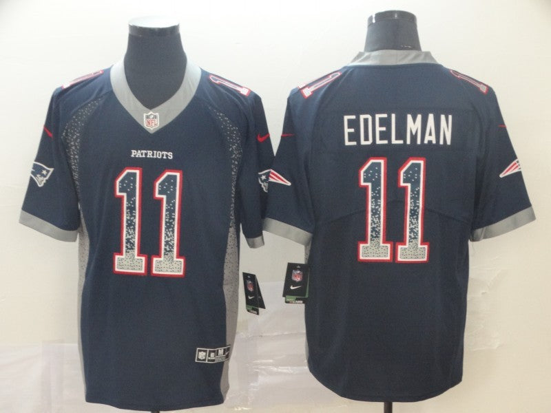 Men's New England Patriots Julian Edelman #11 Navy Player Game Jerseys