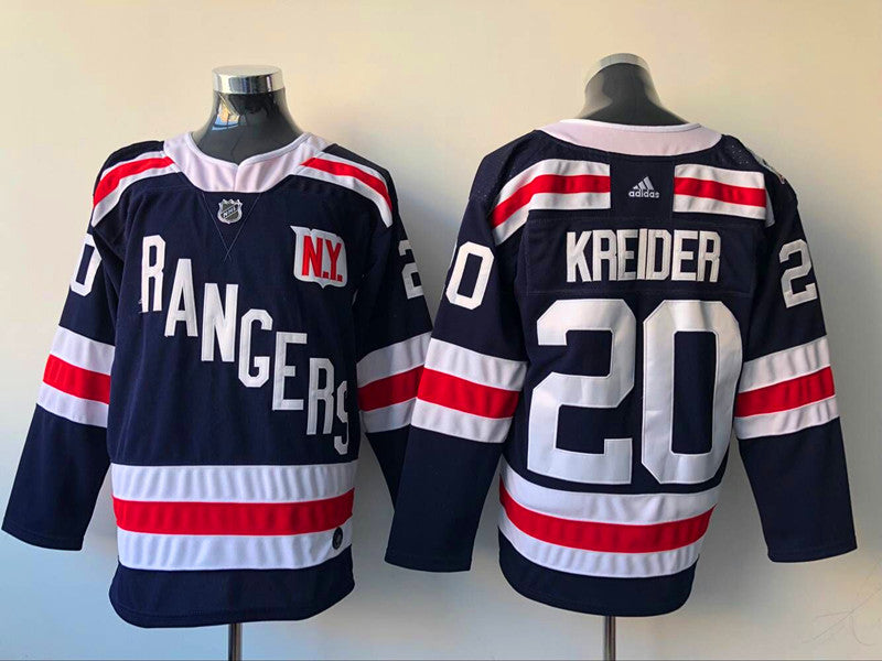 Men's New York Rangers Chris Kreider #20 Navy Player Game Jerseys
