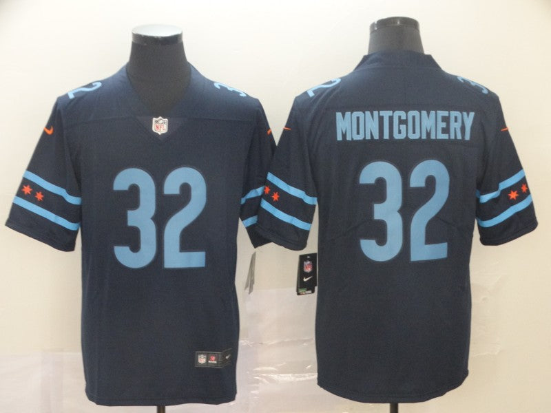 Men's Chicago Bears David Montgomery #32 Navy Game Jerseys City Edition