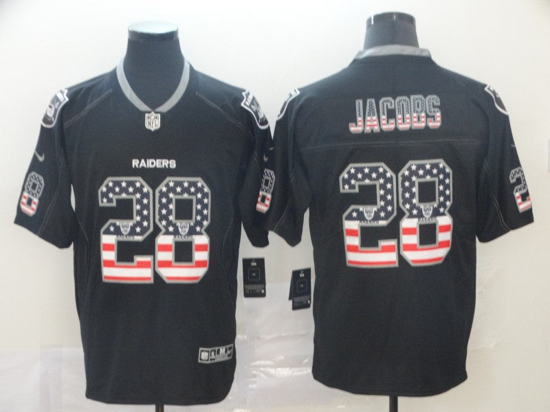 Men's Las Vegas Raiders Josh Jacobs #28 Black Authentic Game Jerseys