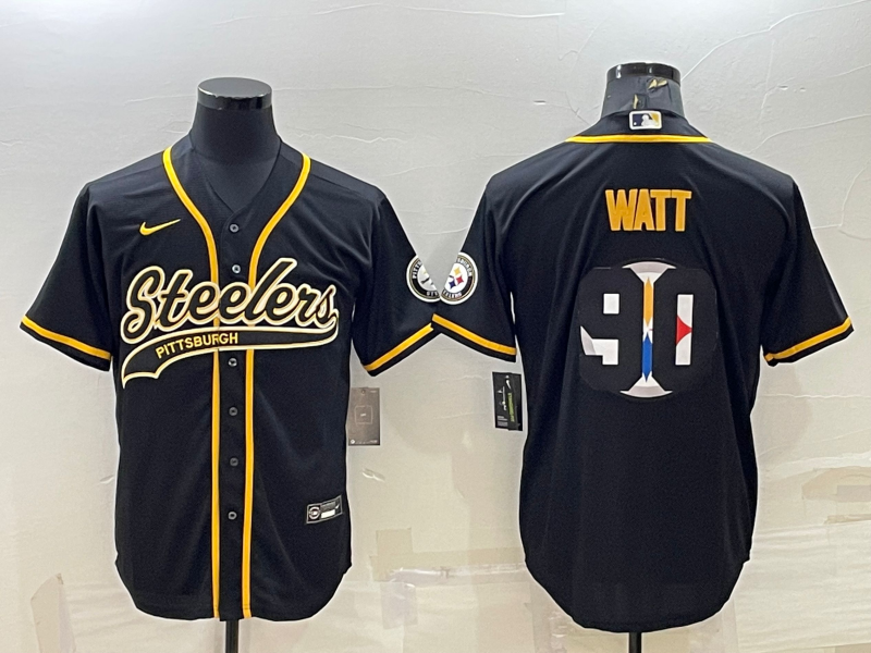 Men's Pittsburgh Steelers T.J. Watt #90 Black Alternate Jerseys Joint edition