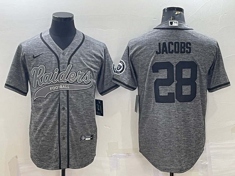 Men's Las Vegas Raiders Josh Jacobs #28 Gray Player Jerseys Joint Edition
