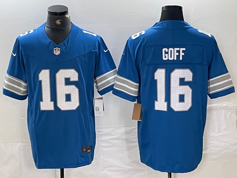 Men's Detroit Lions Jared Goff #16 Blue Vapor F.U.S.E. Limited Jerseys