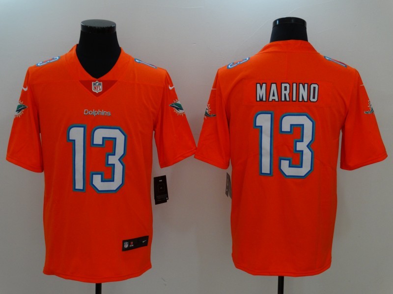Men's Miami Dolphins Dan Marino #13 Orange Game Jerseys