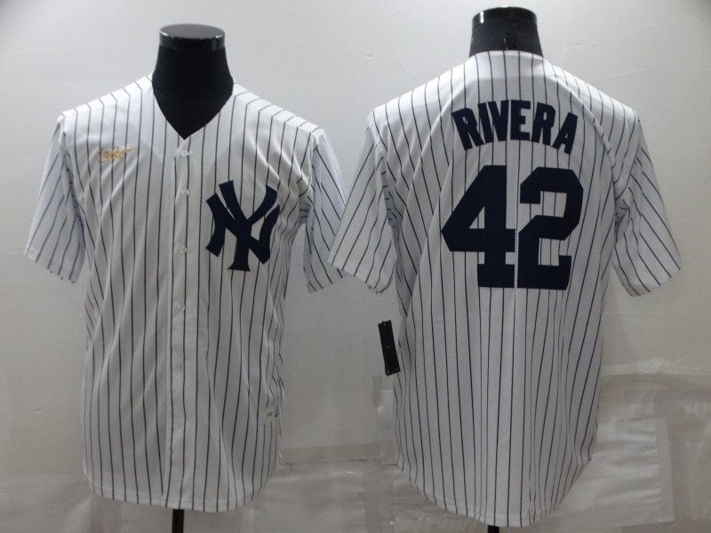 Men's New York Yankees Mariano Rivera #42 White Stitched Jerseys