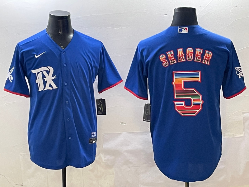 Men's Texas Rangers Corey Seager #5 Royal Replica Player Jerseys