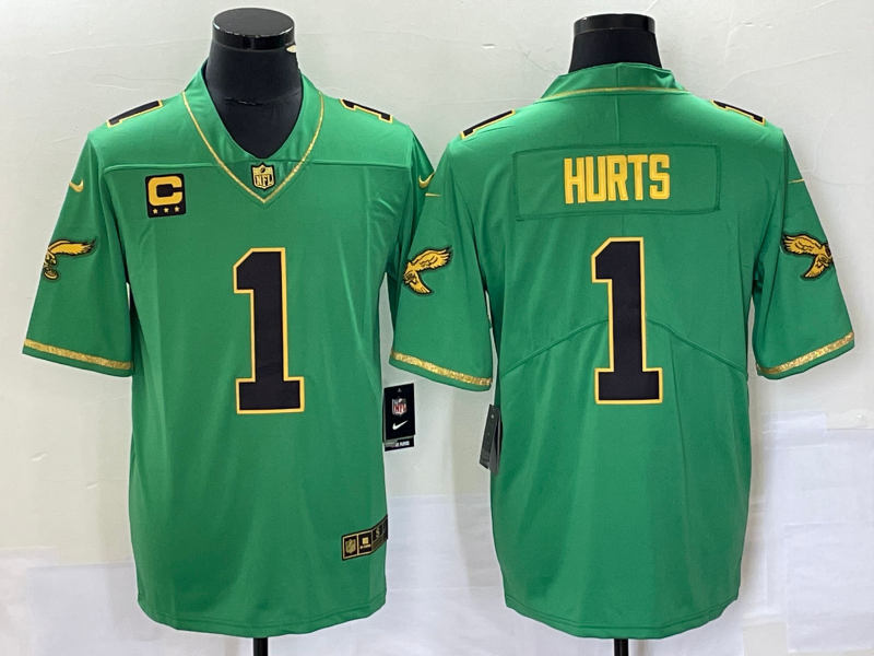 Men's Philadelphia Eagles Jalen Hurts #1 Kelly Green Game Player Jerseys