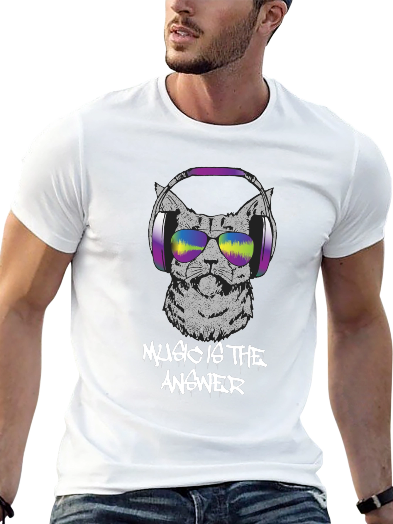 Music is the Answer Cat T-Shirt