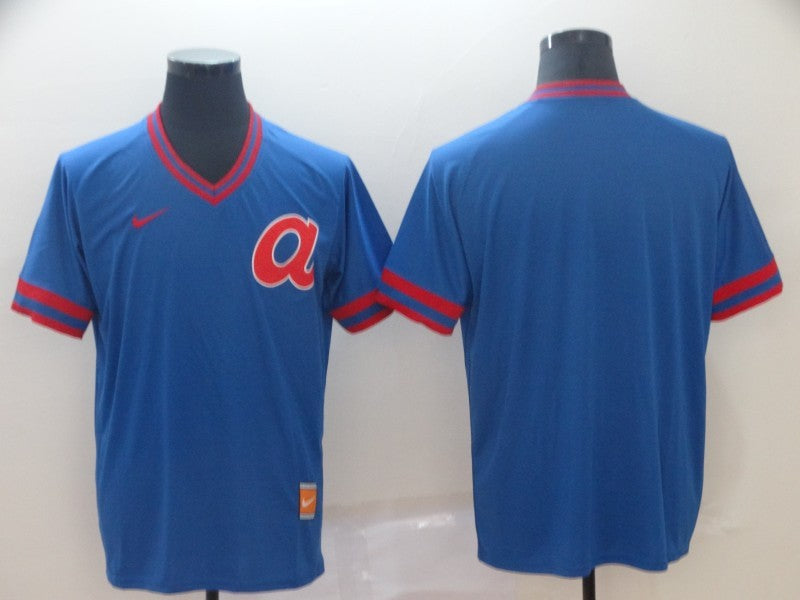 Men's Atlanta Braves Blue Cooperstown Collection Blank Jerseys