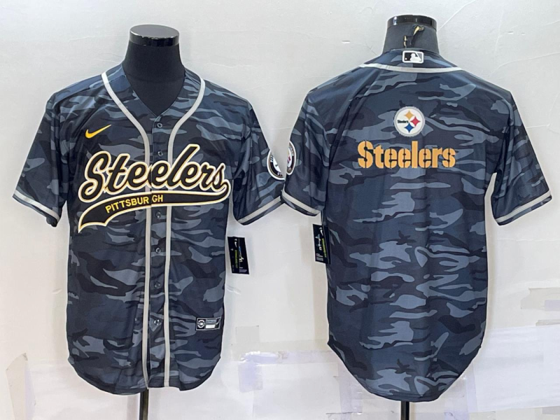 Men's Pittsburgh Steelers Gray Camouflage Fashion Jerseys