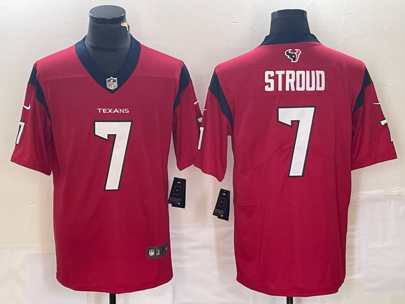Men's Houston Texans C.J. Stroud #7 Red Game Jerseys