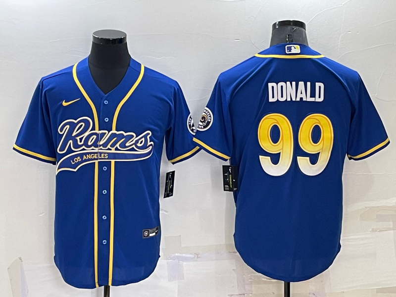 Men's Los Angeles Rams Aaron Donald #99 Blue Game Jerseys Joint Edition