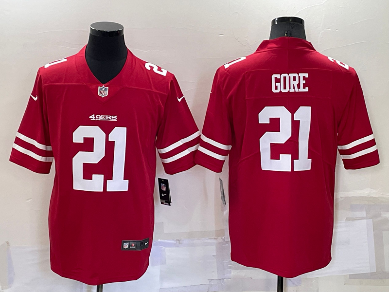 Men's San Francisco 49ers Frank Gore #21 Red Game Jerseys
