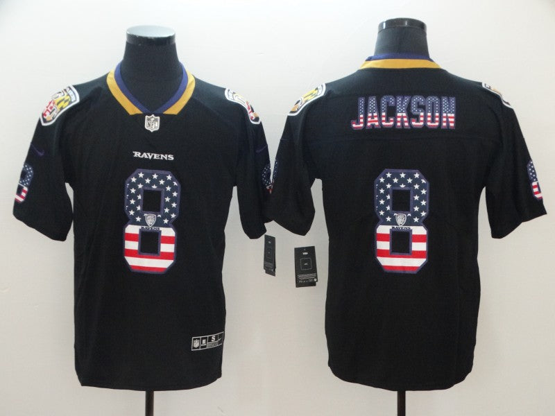 Men's Baltimore Ravens Lamar Jackson #8 Black Alternate Game Jerseys