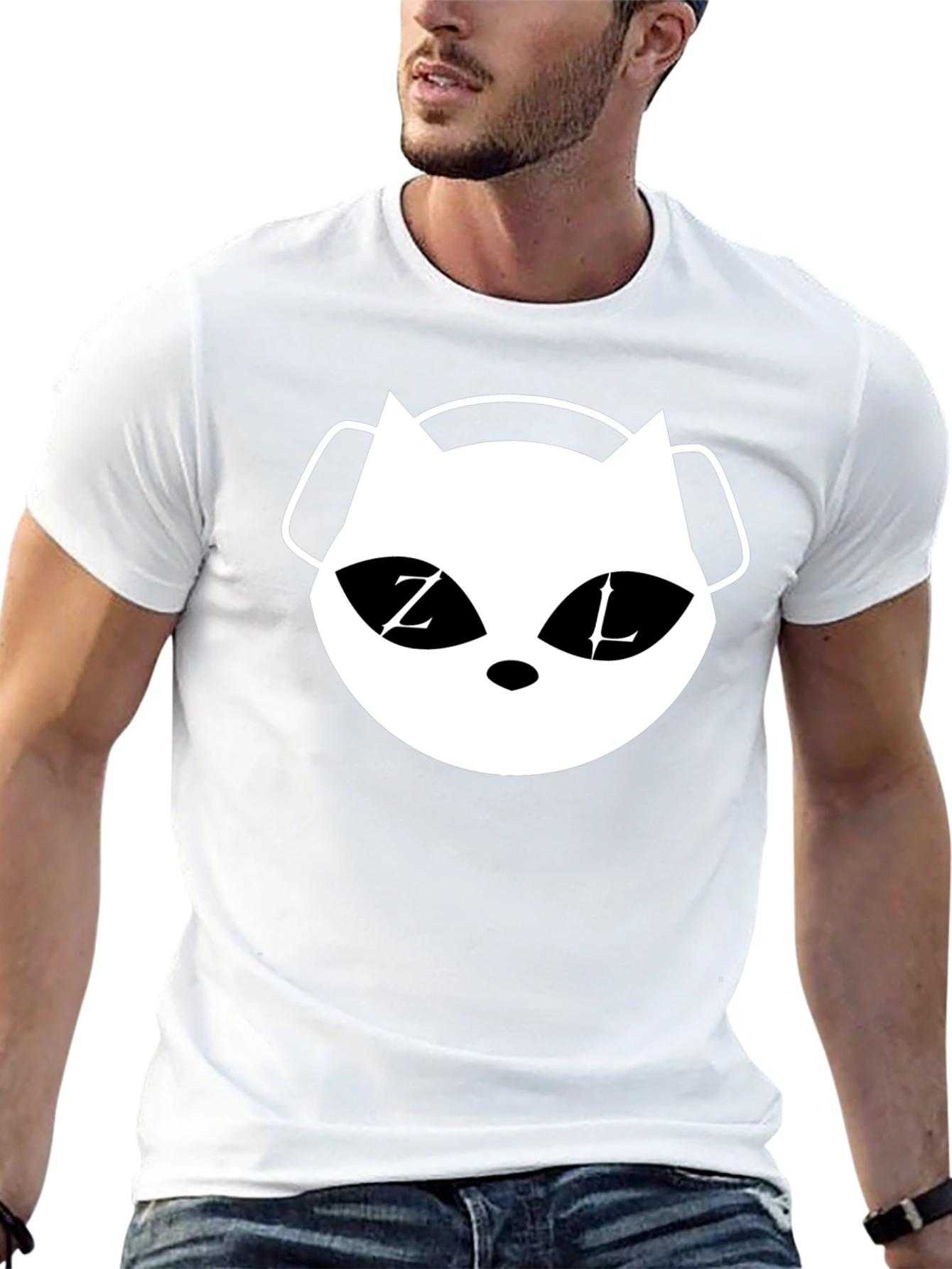 Cat DJ Graphic T-Shirt - Black Cotton Tee