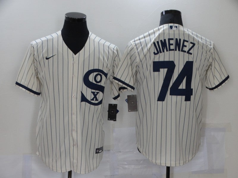 Men's Chicago White Sox Eloy Jimenez #74 Beige Replica Baseball Jerseys