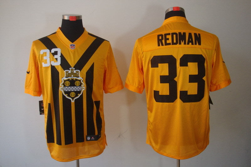 Men's Pittsburgh Steelers Isaac Redman #33 Gold Game Jerseys