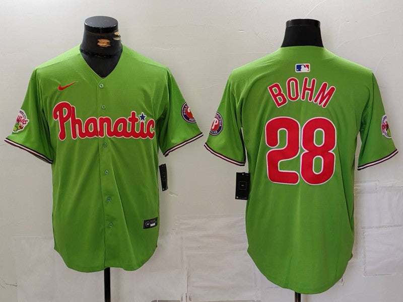 Men's Philadelphia Phillies Alec Bohm #28 Green Limited Player Jerseys