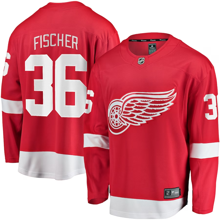 Men's Detroit Red Wings Christian Fischer #36 Red Home Breakaway Jerseys