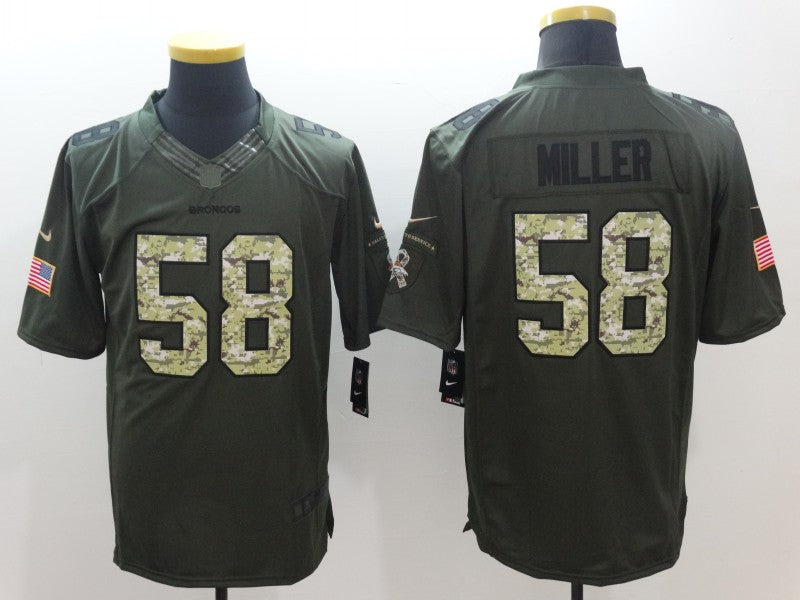 Men's Denver Broncos Von Miller #58 Army Green Game Jerseys