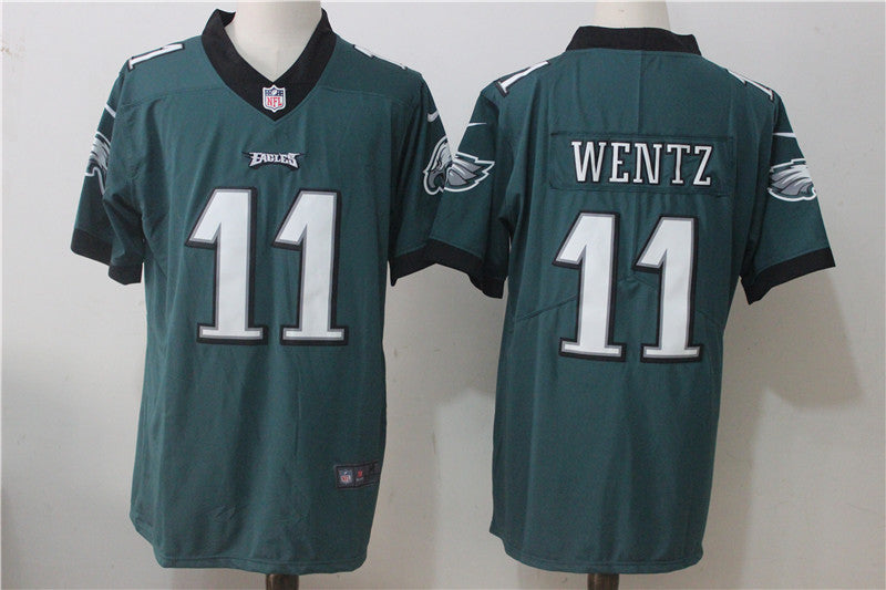 Men's Philadelphia Eagles #11 Carson Wentz Midnight Green Game Jerseys