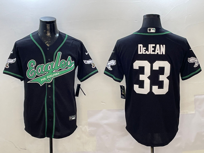 Men's Philadelphia Eagles Cooper DeJean #33 Black Player Jerseys