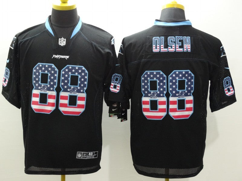 Men's Carolina Panthers Greg Olsen #88 Black Game Jerseys
