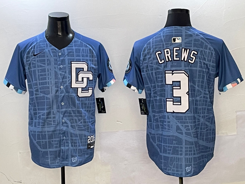 Men's Washington Nationals Dylan Crews #3 Blue 2025 City Connect Limited Player Jerseys