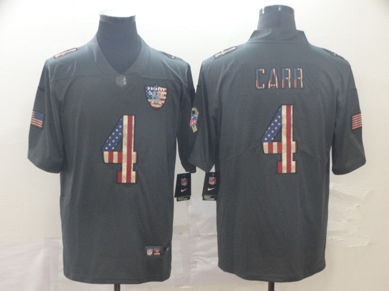 Men's Las Vegas Raiders Derek Carr #4 Black Team Game Jerseys