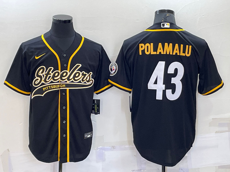 Men's Pittsburgh Steelers Troy Polamalu #43 Black Player Jerseys