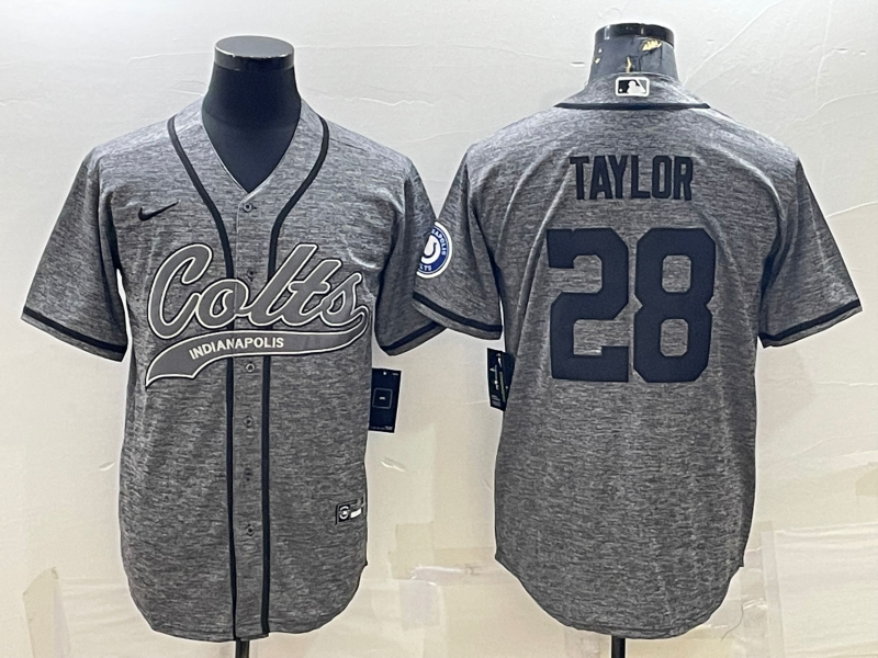 Men's Indianapolis Colts Jonathan Taylor #28 Gray Player Jerseys Joint Edition