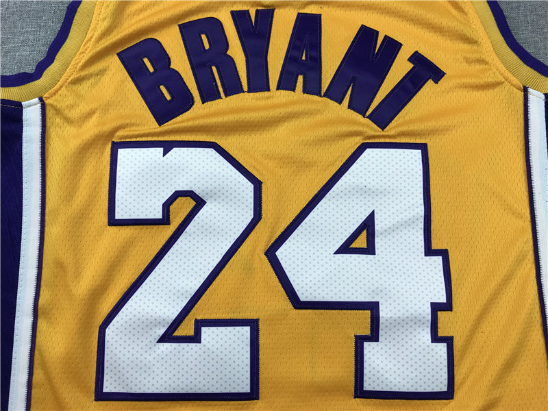 Men's Los Angeles Lakers Kobe Bryant #24 NBA Yellow Jerseys - Retired Edition