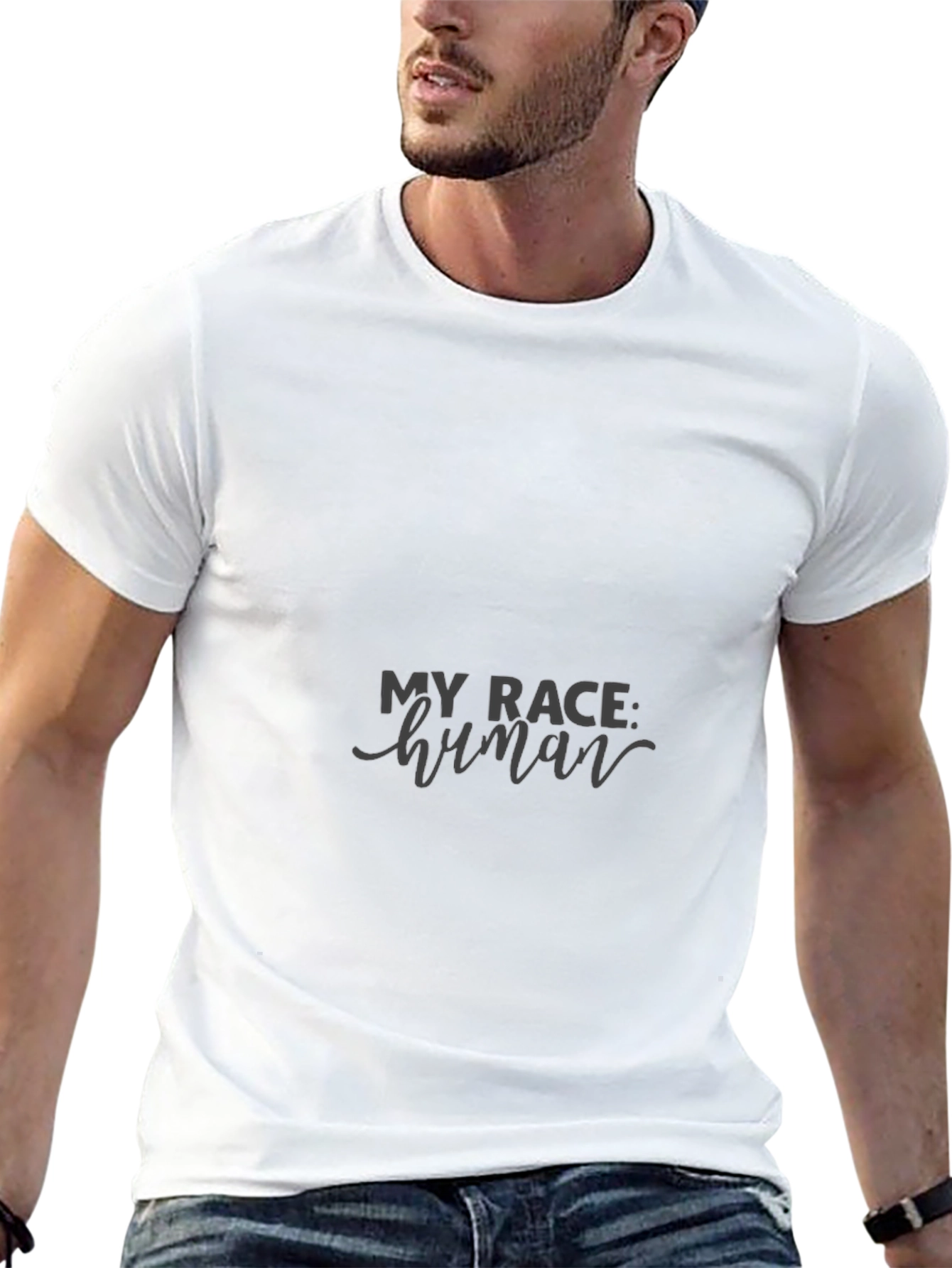 My Race Human Black Tee - Equality & Unity