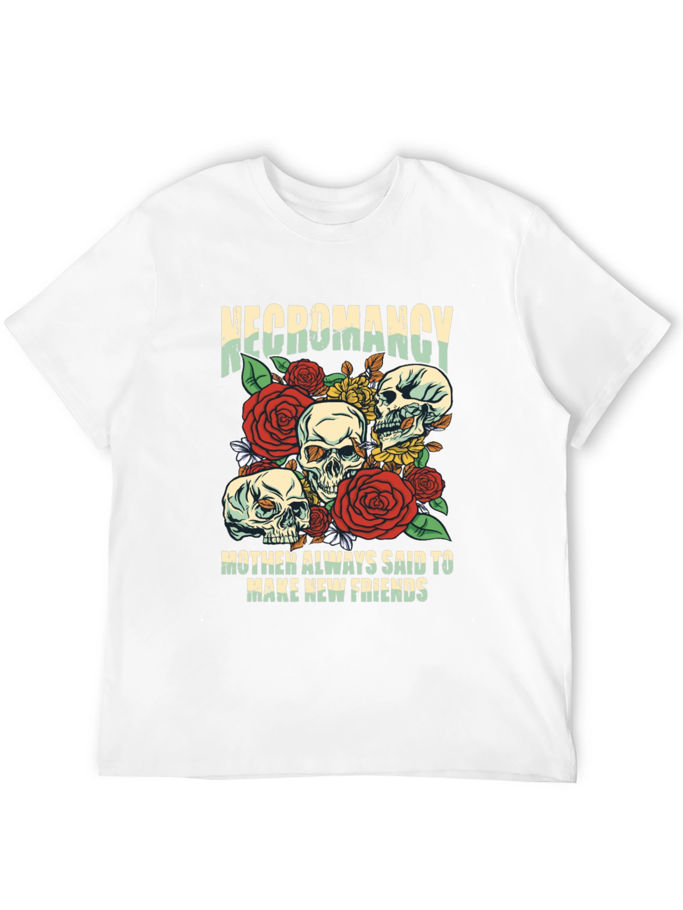 Necromancy Skull Graphic T-Shirt - Make New Friends Tee