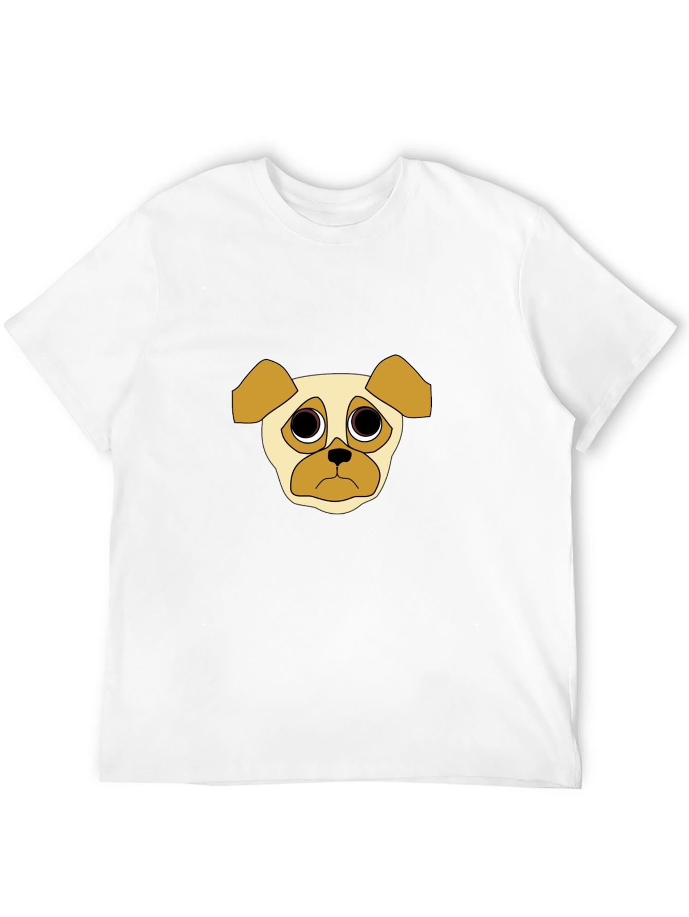 Sad Pug Graphic Tee - Black Cotton Casual T-Shirt