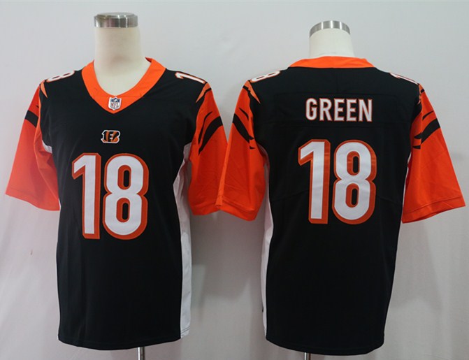 Men's Cincinnati Bengals A.J. Green #18 Black Game Jerseys