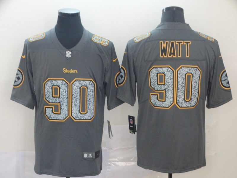 Men's Pittsburgh Steelers T.J. Watt #90 Gray Player Game Jerseys