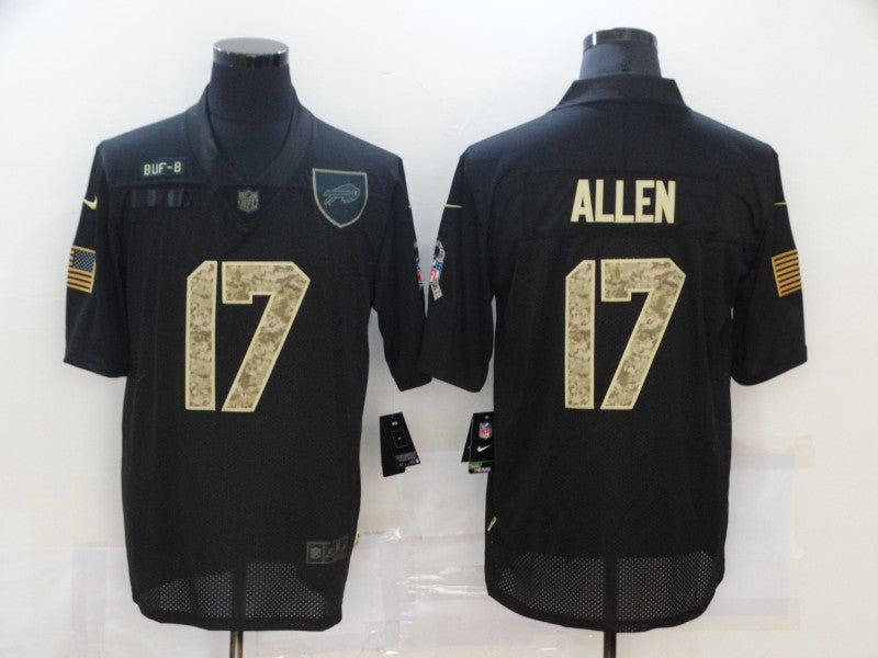 Men's Buffalo Bills #17 Josh Allen Black Player Game Jerseys