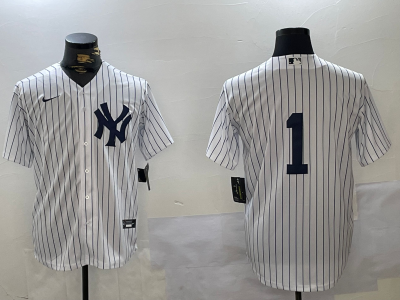 Men's New York Yankees Billy Martin #1 White Replica Player Jerseys