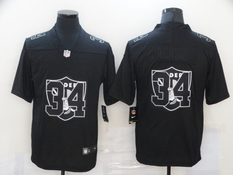 Men's Las Vegas Raiders #34 Bo Jackson Black Player Game Jerseys
