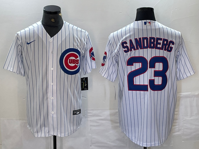 Men's Chicago Cubs Ryne Sandberg #23 White Replica Baseball Jerseys