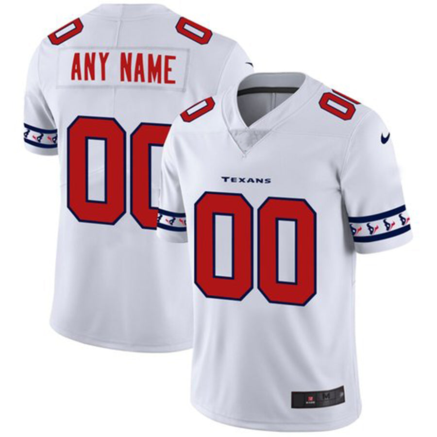 Custom1 Houston Texans White Team Logo Vapor Limited Jerseys Stitched American Football Jerseys