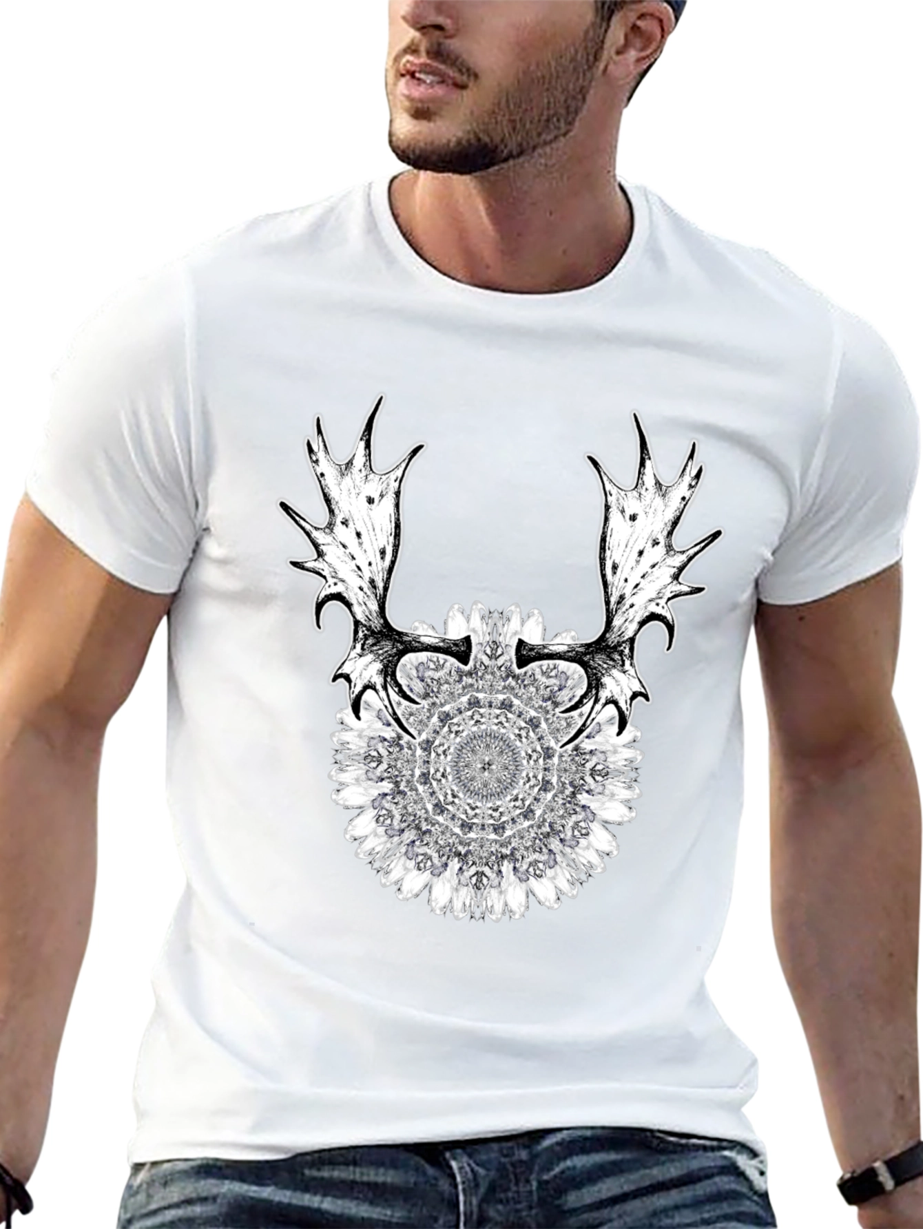 Nature Mandala Antler Graphic Tee