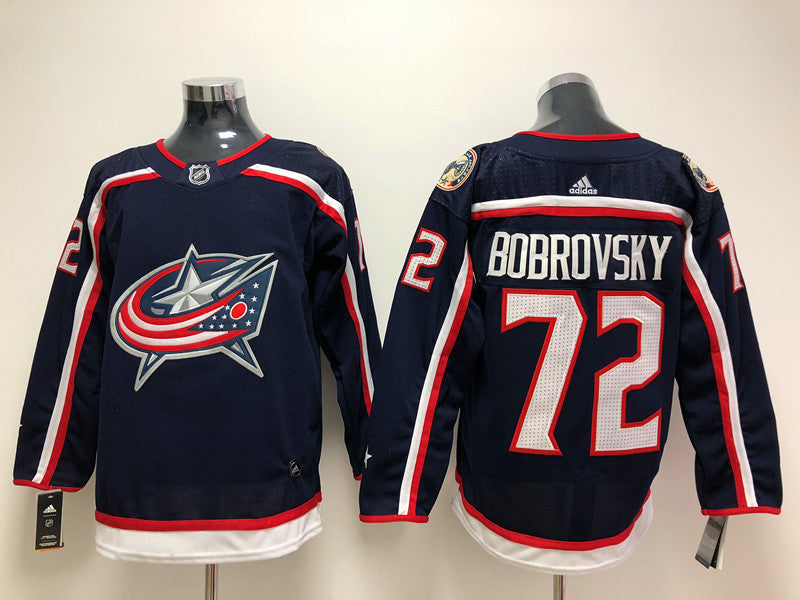 Men's Columbus Blue Jackets Sergei Bobrovsky #72 Navy Home Breakaway Player Jerseys