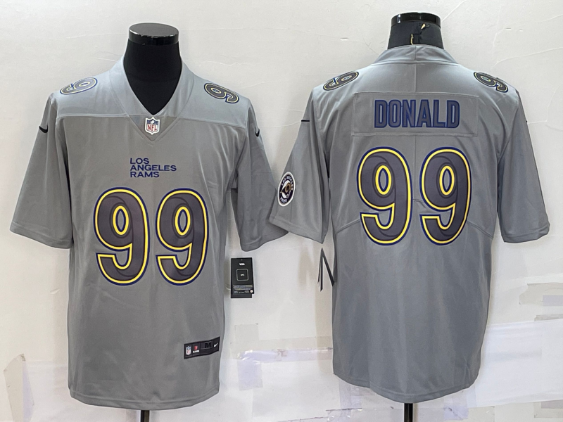 Men's Los Angeles Rams Aaron Donald #99 Gray Atmosphere Fashion Game Jerseys