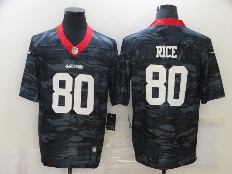 Men's San Francisco 49ers Jerry Rice #80 Gray Camouflage Game Jerseys