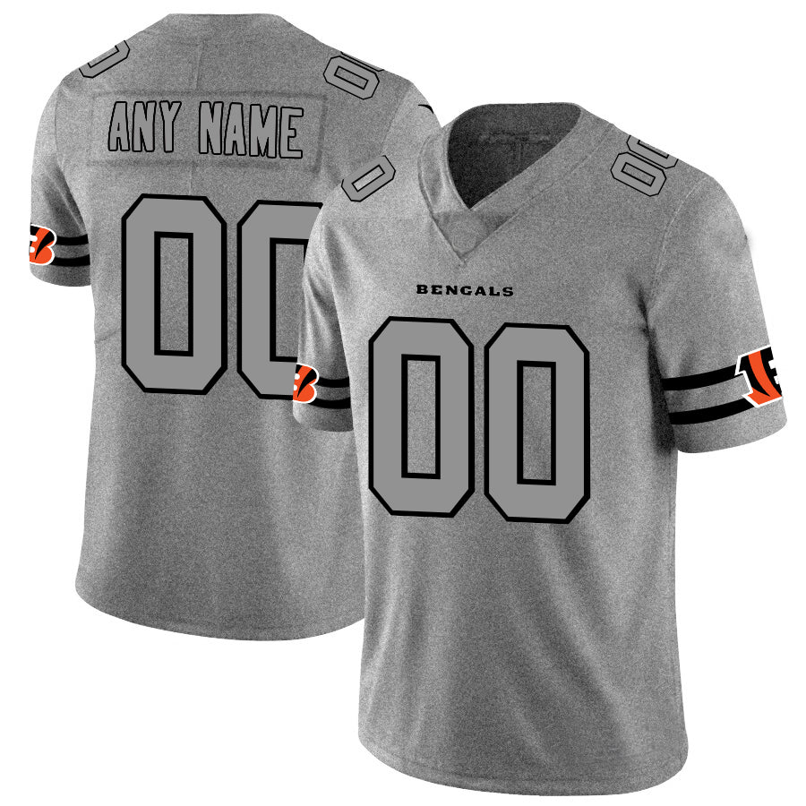 Custom1 Cincinnati Bengals 2019 Gridiron Gray Vapor Untouchable Limited Jerseys Stitched American Football Jerseys